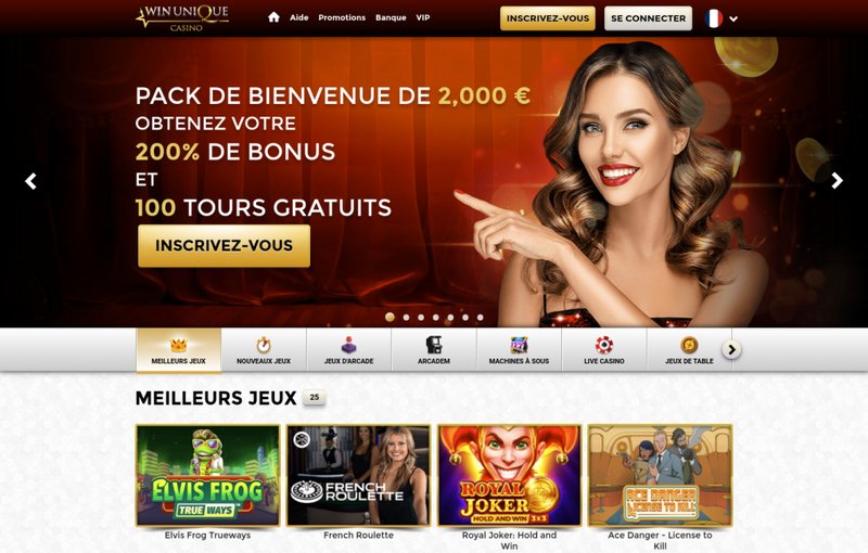 Découvrez les Jeux exclusifs et les Bonus incroyables du Win Unique Casino en ligne